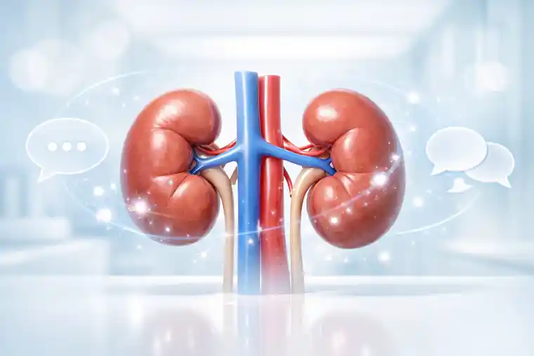 FAQ illustration for chronic kidney disease stem cell therapy with regenerative kidney concept