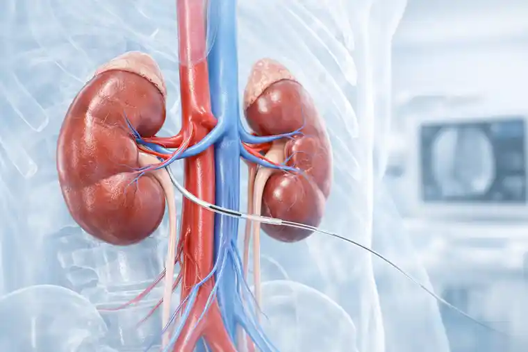 Targeted chronic kidney disease stem cell therapy delivery through renal vessels with microcatheter guidance