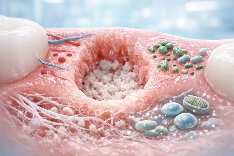 Visualization of biological factors that slow oral wound healing