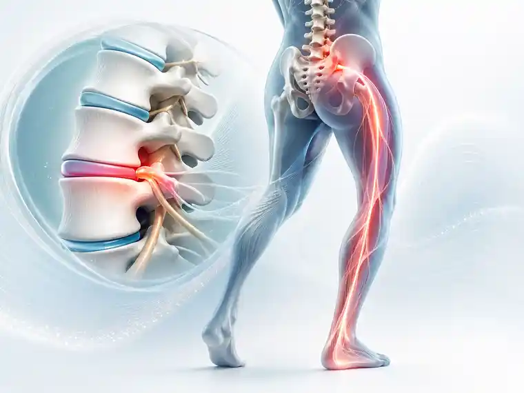 Herniated disc and sciatica illustration