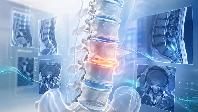 Lumbar disc disease on MRI illustration