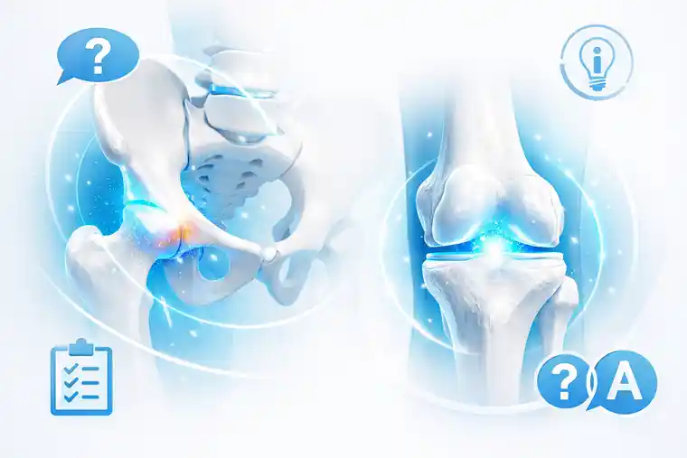 FAQ about stem cell injections for hip and knee joints in Georgia shown in a clear regenerative medical illustration