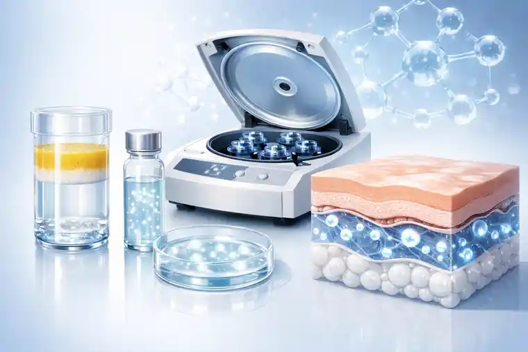 SVF procedure for skin rejuvenation with stem cells shown as a clean regenerative treatment concept