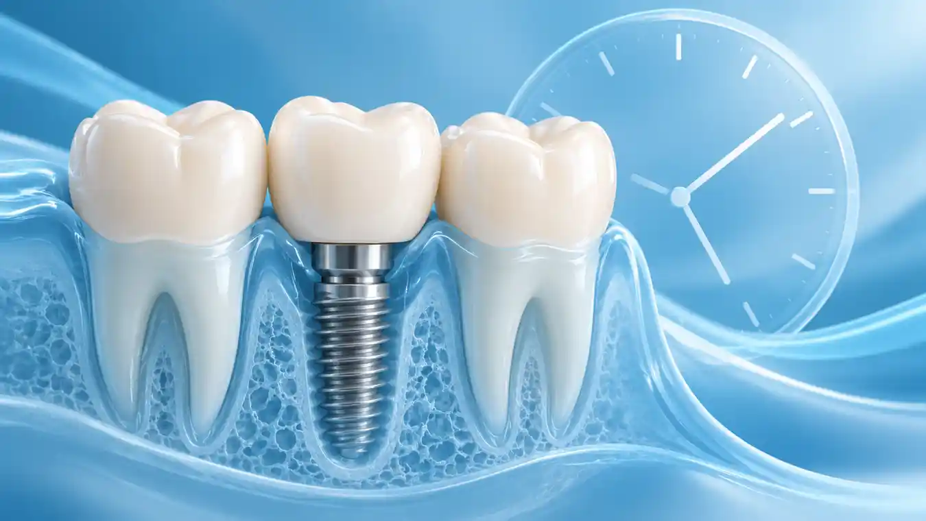 Same-day dental implants with a temporary crown for tooth replacement
