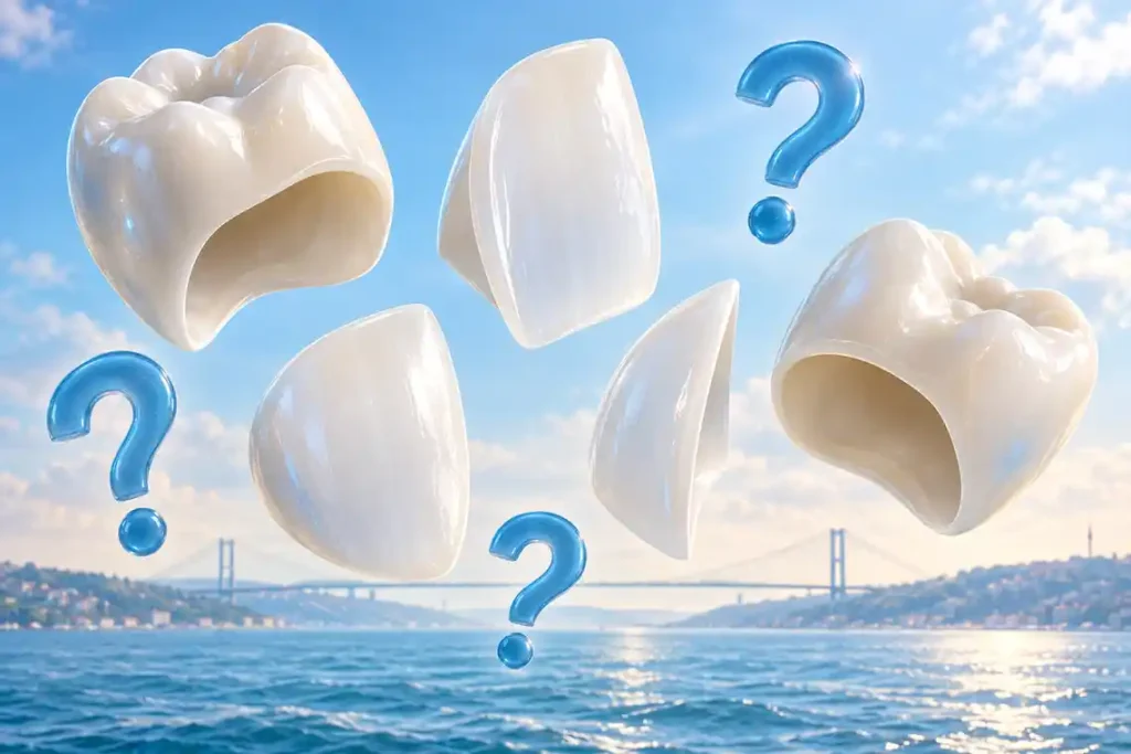 Veneers vs crowns in Istanbul Turkey– common questions about dental crowns and porcelain veneers